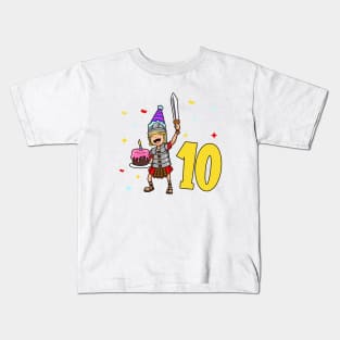 I am 10 with Centurion - kids birthday 10 years old Kids T-Shirt